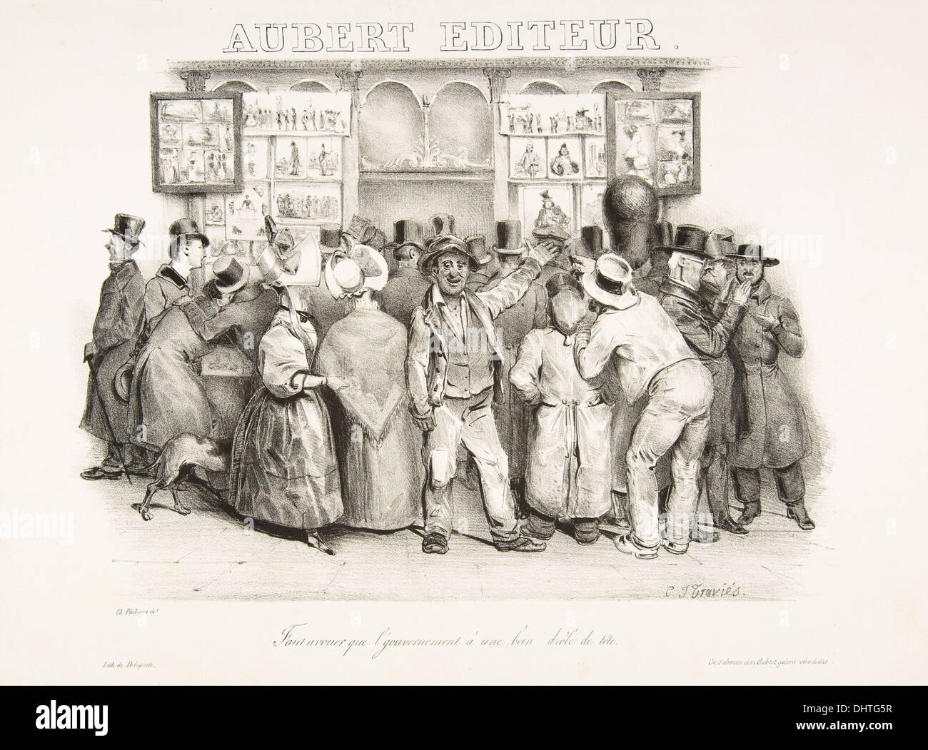 Der Verlag Aubert (Sie müssen zugeben, dass die Regierung einen Comic-Auftritt hat) Charles-Joseph Traviès, Lithographie, 1831 Stockfoto