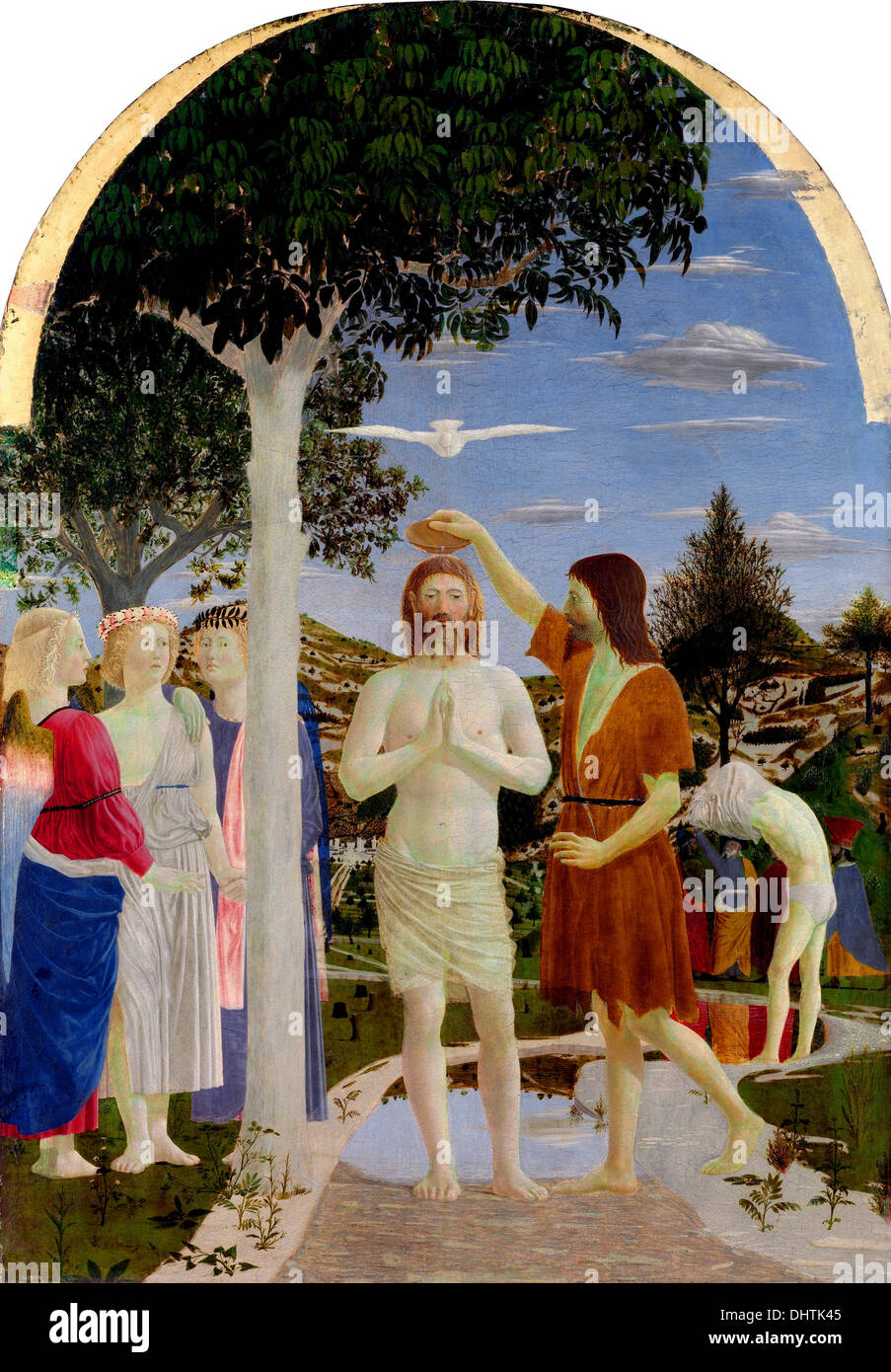 Die Taufe Christi - von Piero, 1450 Stockfoto