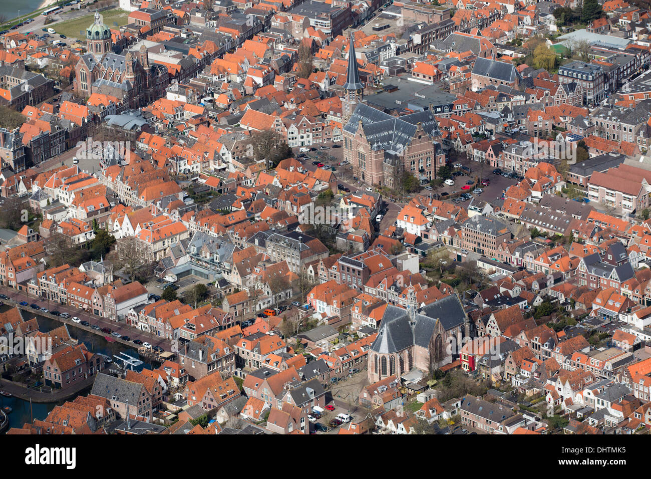 Niederlande, Hoorn, Stadtzentrum, Antenne Stockfoto
