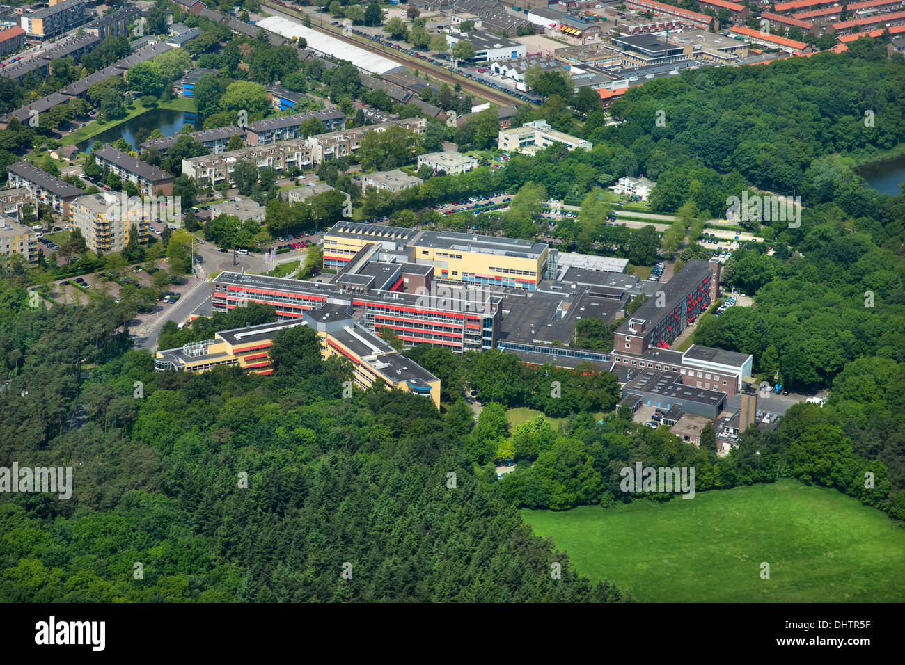 Niederlande, Hilversum. Tergooi Krankenhaus. Luftbild Stockfoto