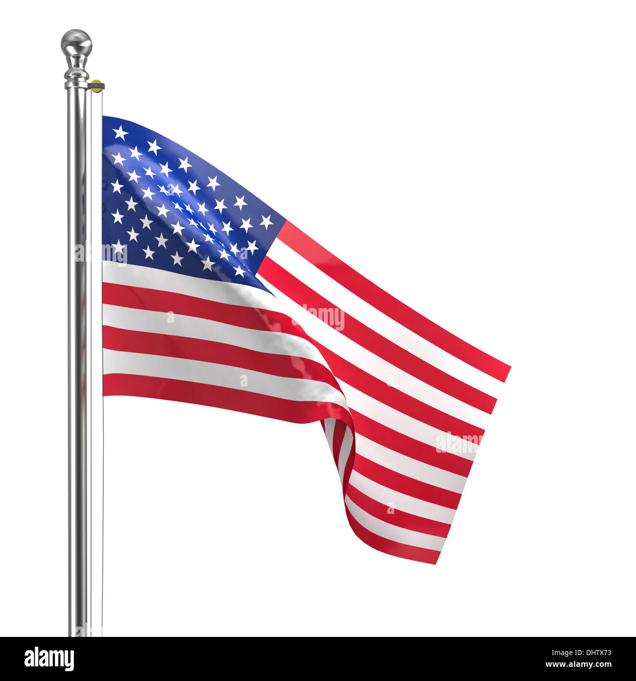 amerikanische Flagge isoliert auf weiss Stockfoto