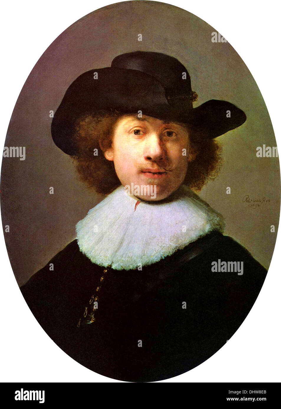 Selbstporträt-von Rembrandt van Rijn, 1632 Stockfoto