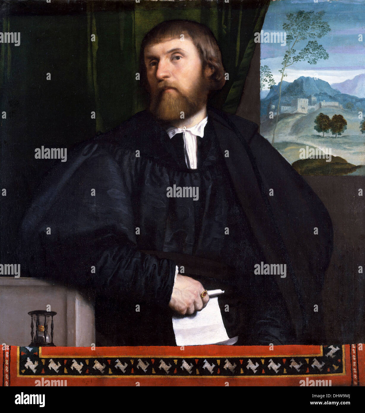 Porträt eines Mannes - von Moretto da Brescia, 1525 Stockfoto