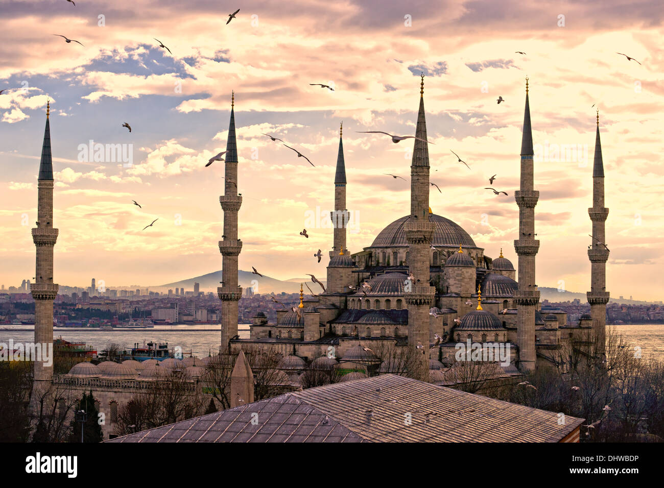 Die blaue Moschee (Sultanahmet Camii), Istanbul, Türkei. Stockfoto