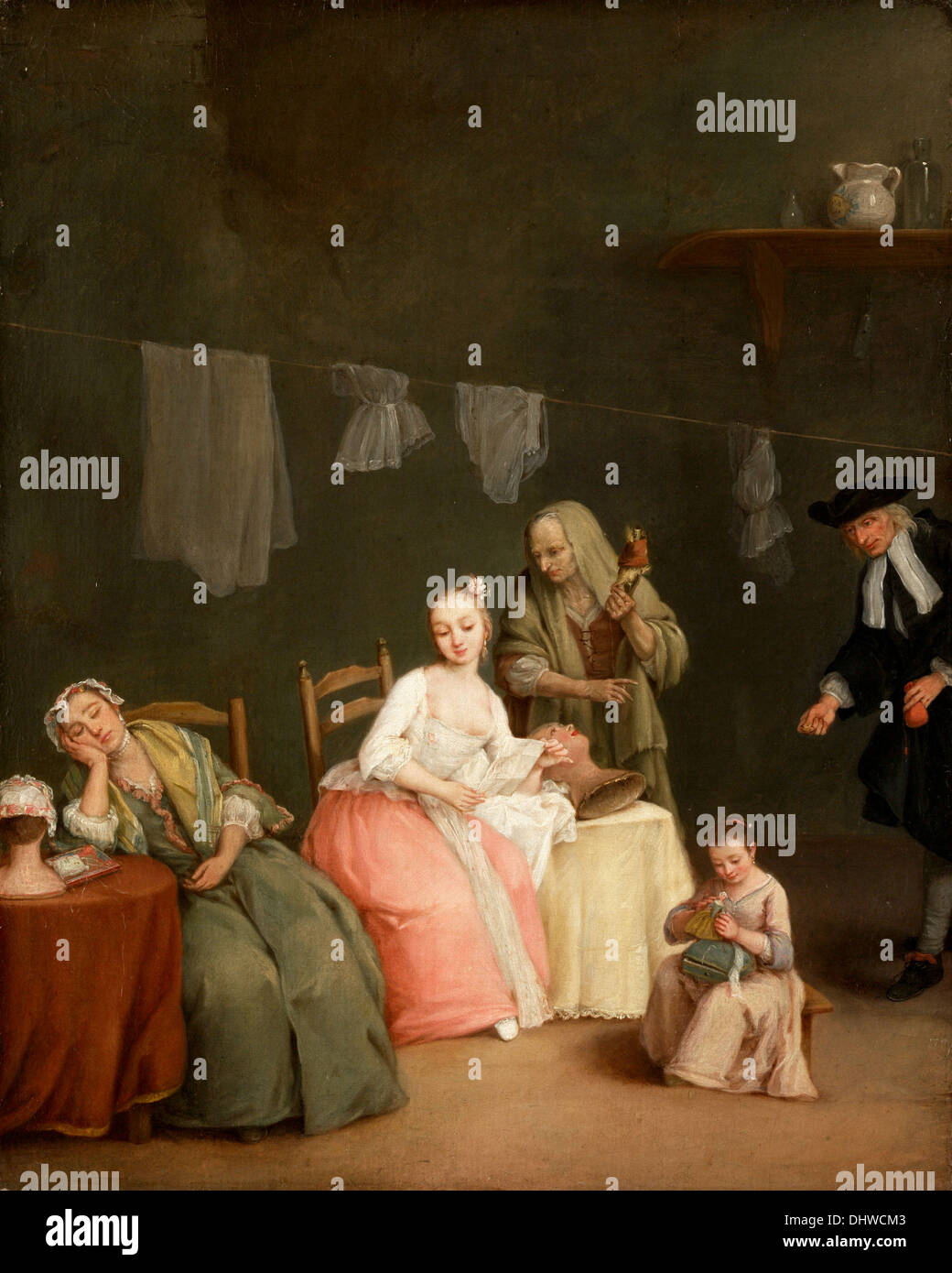 Der Brief - von Pietro Longhi, 1746 Stockfoto