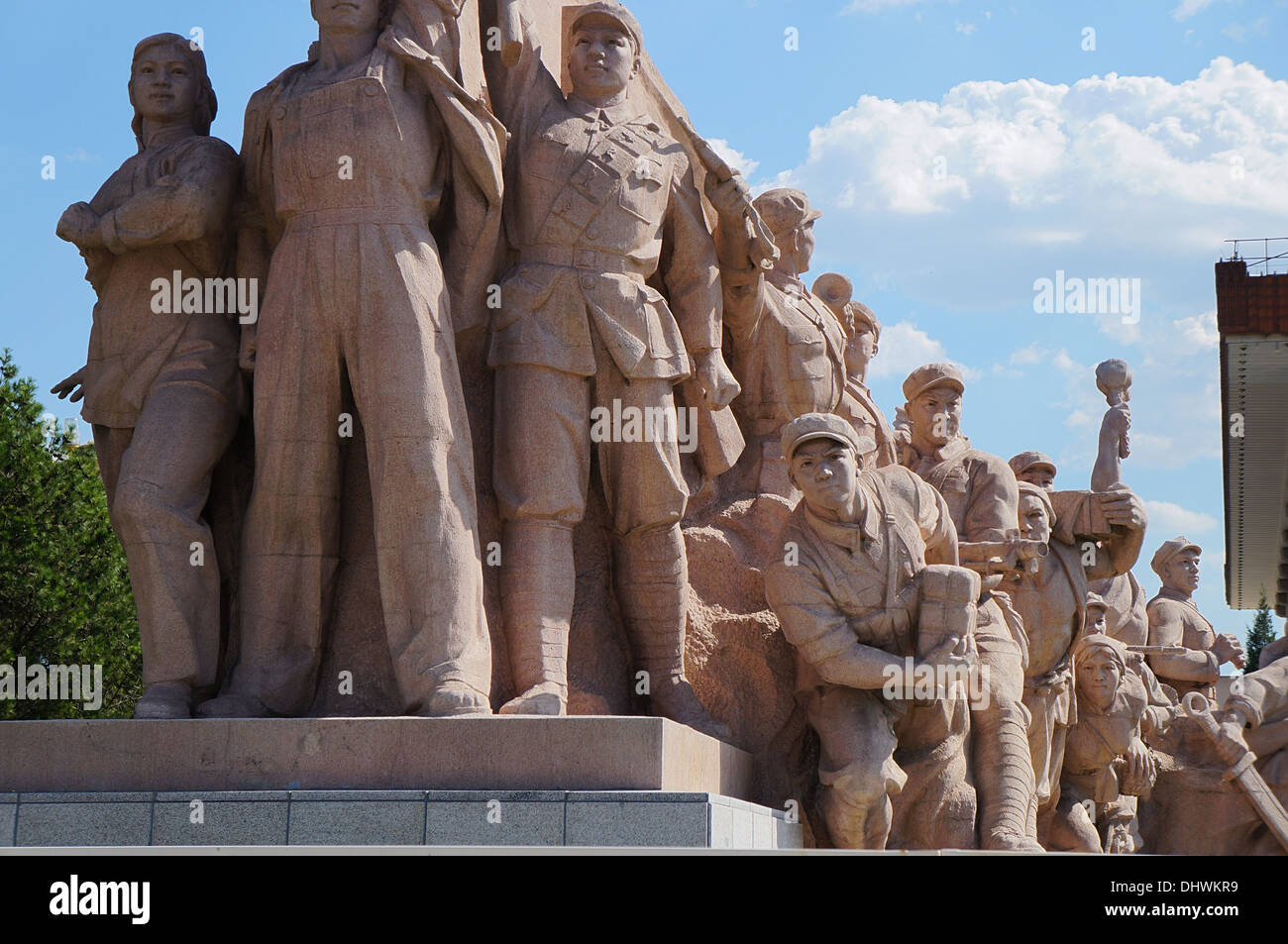 Kommunistische Statue in der Nähe von Chairman Mao Mausoleum, Platz des himmlischen Friedens, Peking, China Stockfoto