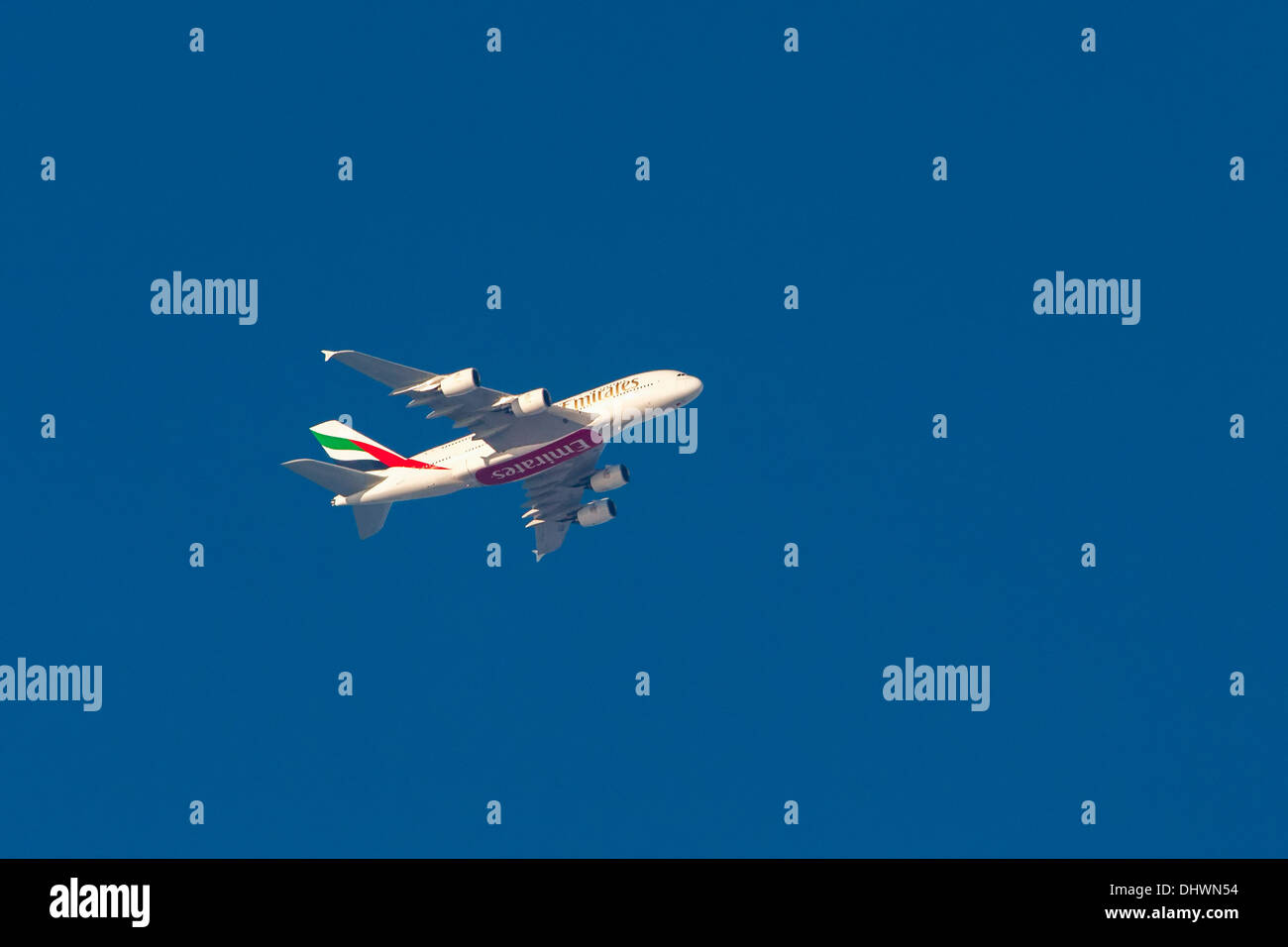 Niederlande, Weesp, Emirates Airlines Airbus A380 Stockfoto