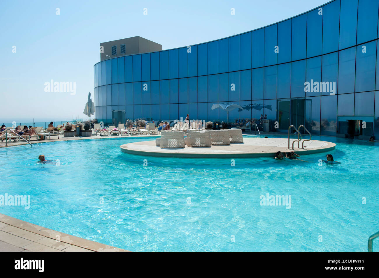 USA Amerika New Jersey NJ NJ schwelgen Casino Hotel in Atlantic City auf der Promenade-pool Stockfoto