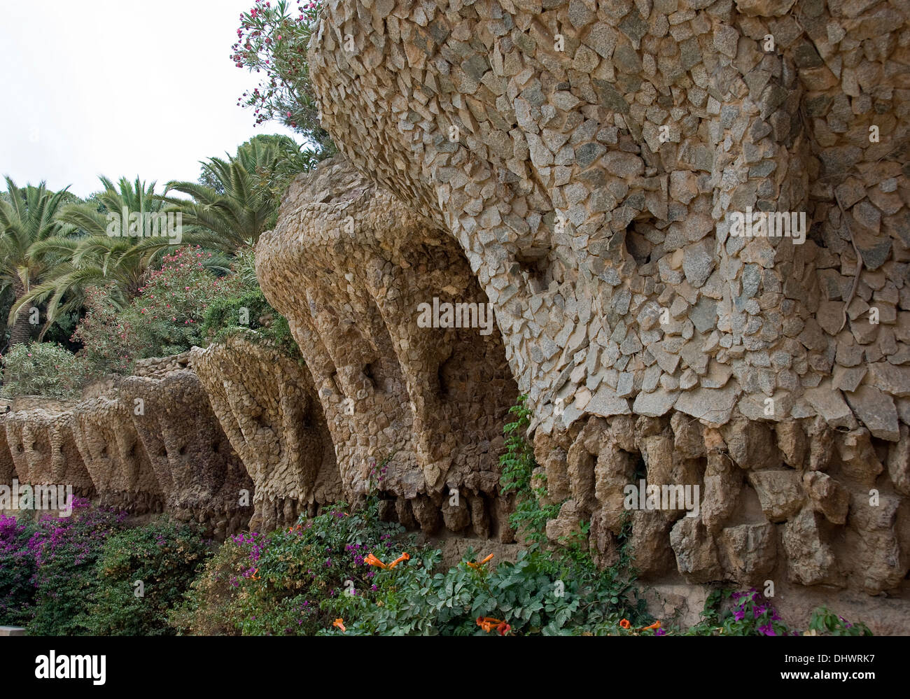 Wahrzeichen von Barcelona - Park Güell touristischer Ort Stockfoto