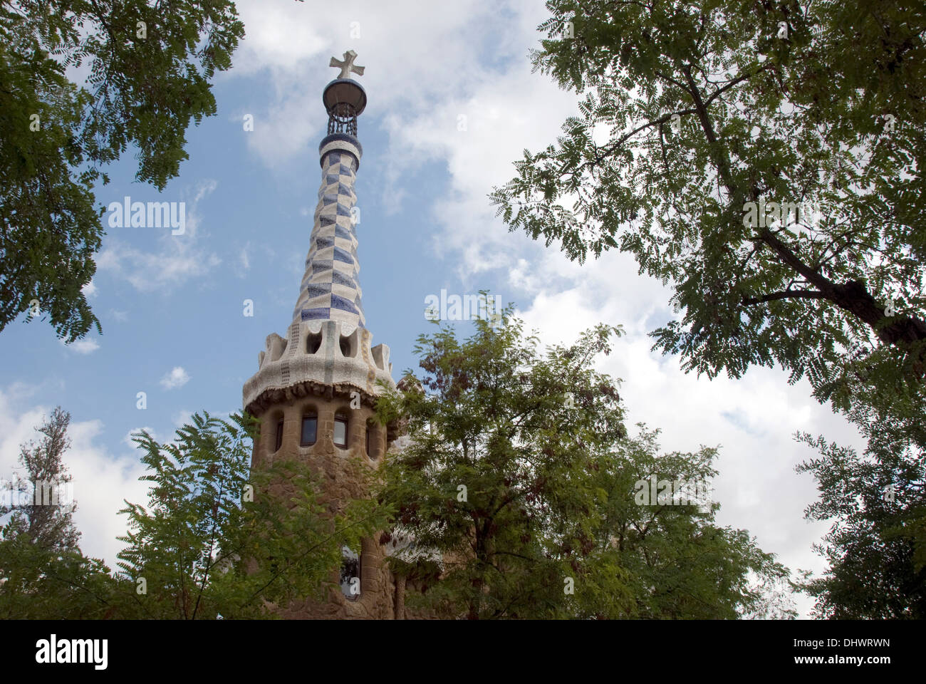 Wahrzeichen von Barcelona - Park Güell touristischer Ort Stockfoto