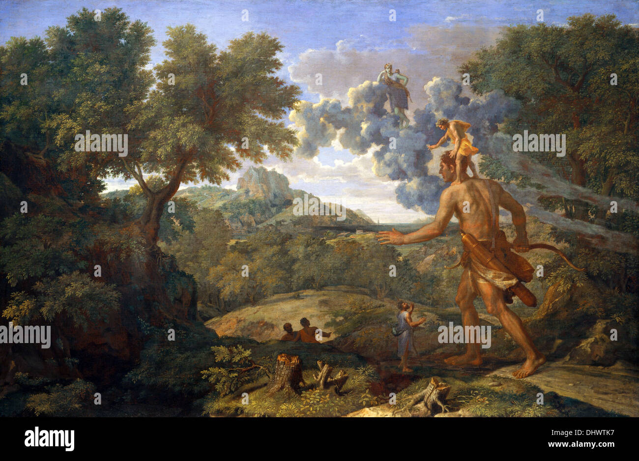 Blinde Orion auf der Suche nach der aufgehenden Sonne - von Nicolas Poussin, 1658 Stockfoto