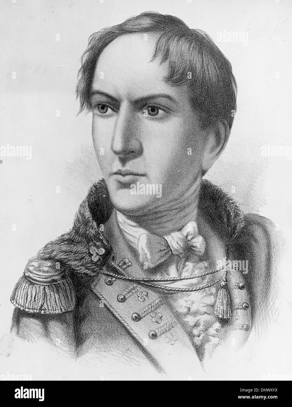 Robert Emmet, irischer Nationalist, Republikaner und Rebellen-Anführer. Wegen Hochverrats hingerichtet. Stockfoto