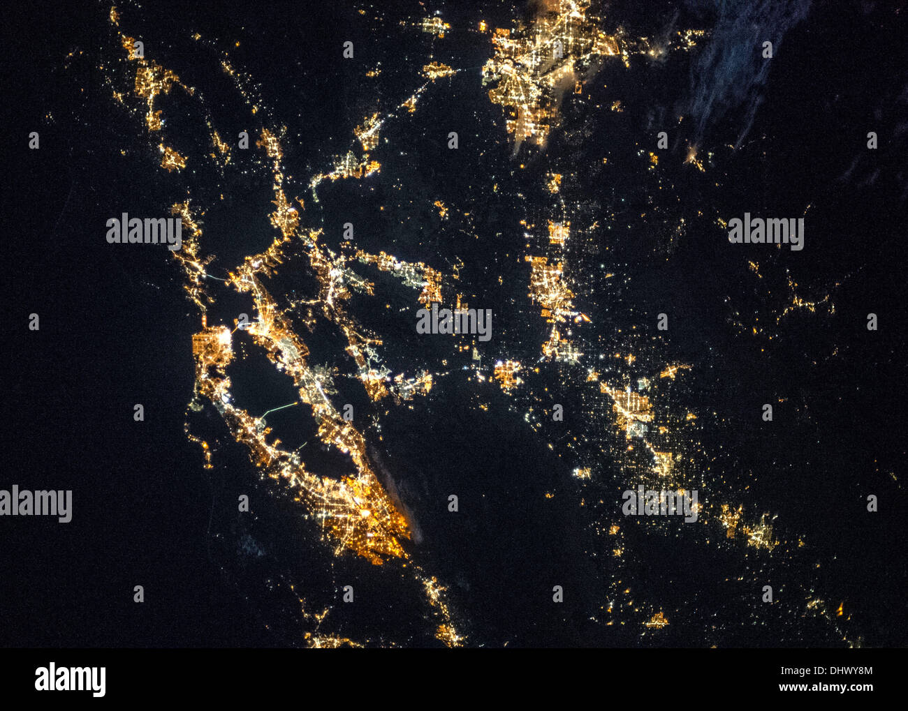Nordkalifornien aus der Stadt San Francisco und San Francisco Bay an der Küste entlang zu den Städten Stockton und Modesto Stockfoto