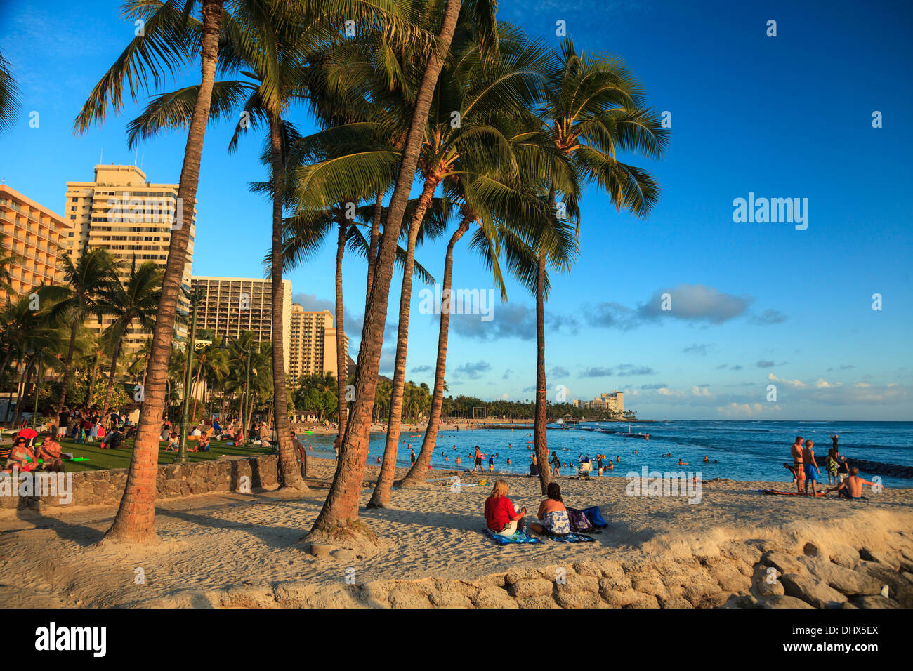 USA, Hawaii, Oahu, Honolulu, Waikiki Beach Stockfoto