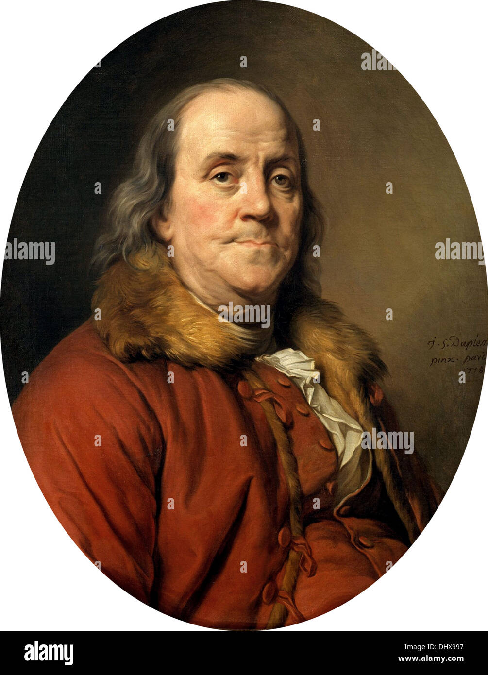 Benjamin Franklin - durch Siffred Duplessis, 1778 Stockfoto