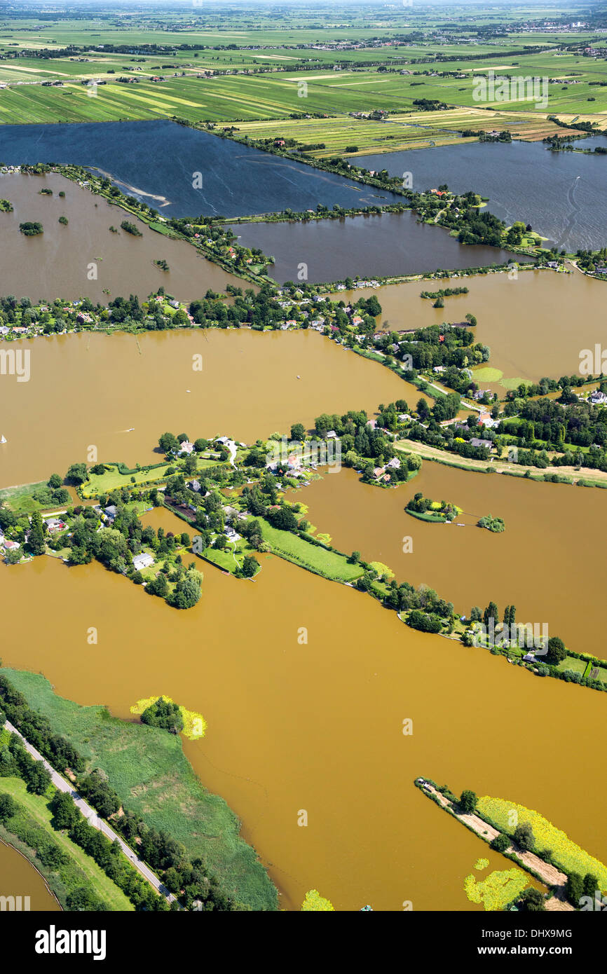 Niederlande, Gouda, Seen genannt Reeuwijkse Plassen. Luftbild Stockfoto