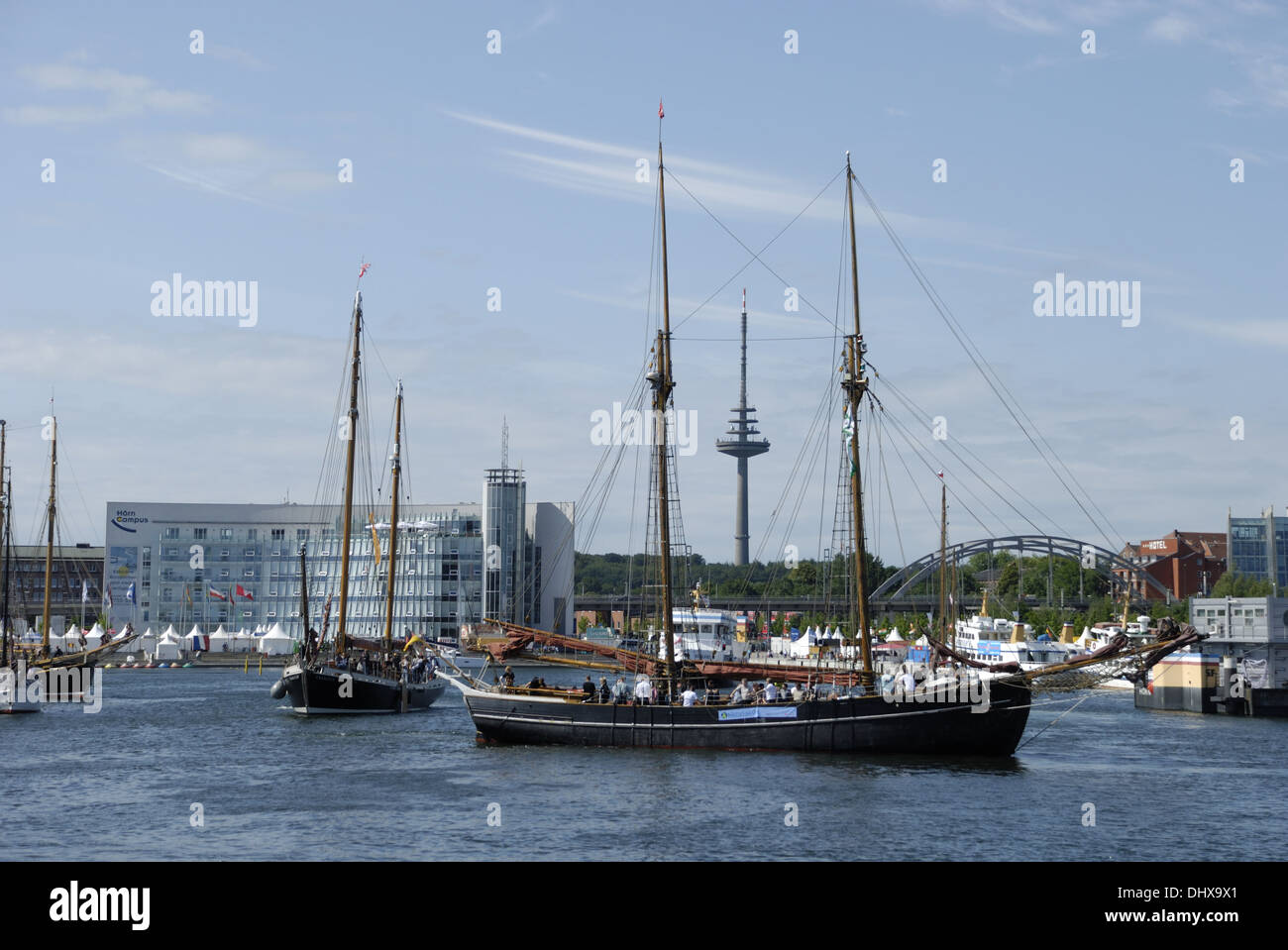 Segelschiffe in Kiel Stockfoto