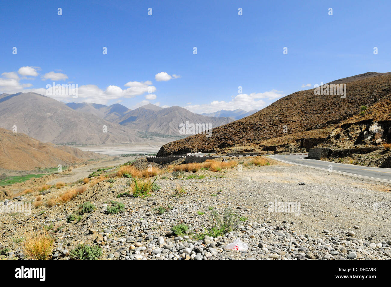 Gebirgspass in Tibet Stockfoto
