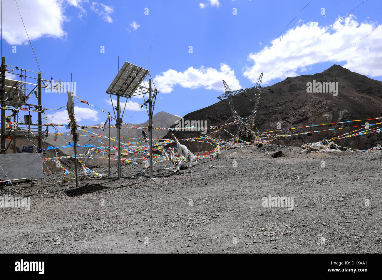 Technik und glaube in Tibet China Stockfoto