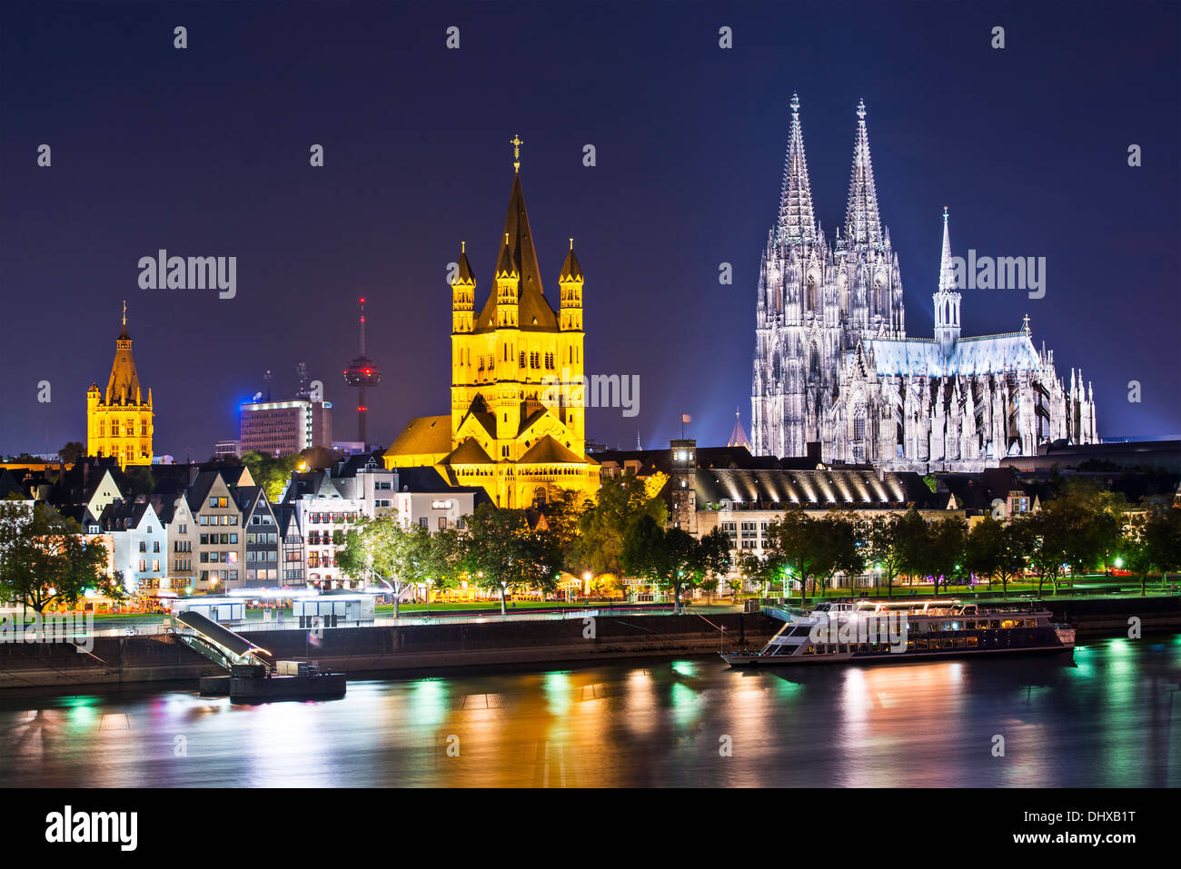 Skyline von Köln am Rhein. Stockfoto