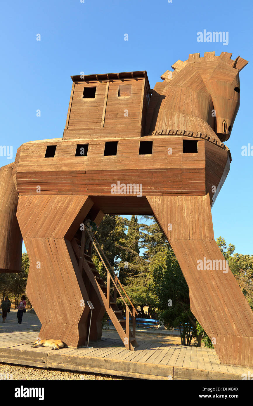 Türkei-Troy das Holzpferd Stockfoto