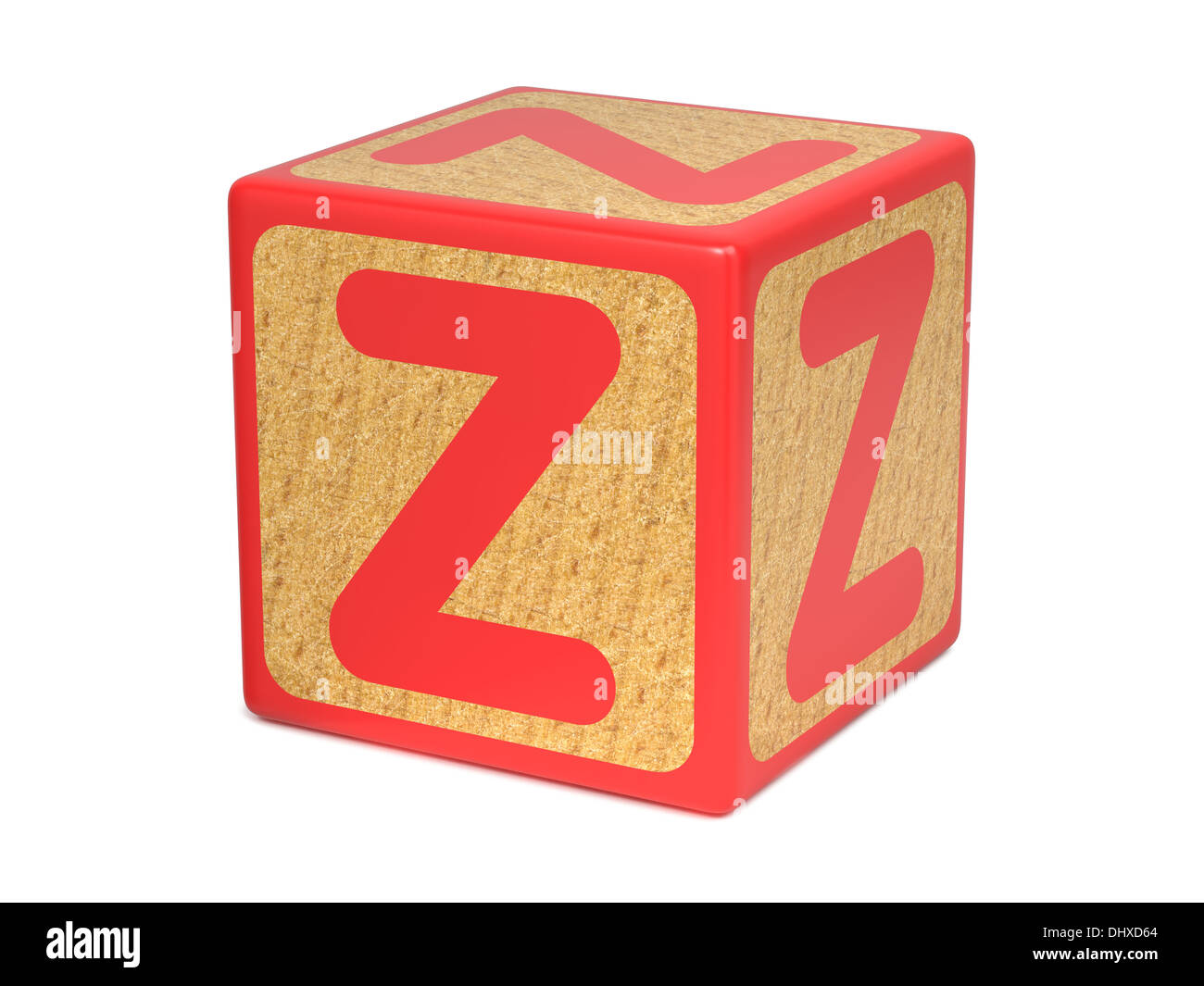 Buchstabe Z auf Kinder Alphabet Block. Stockfoto