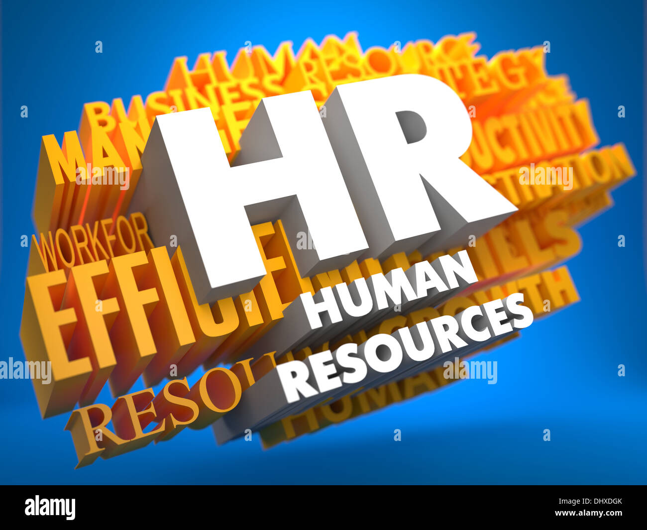 Human Resources. WordCloud Konzept. Stockfoto
