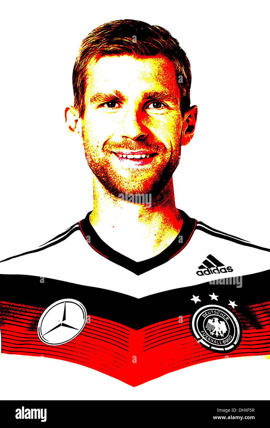 Kopfschuss der deutschen national-Football-Spieler Per MERTESACKER in New Jersey von der deutschen Fußball-Nationalmannschaft Stockfoto
