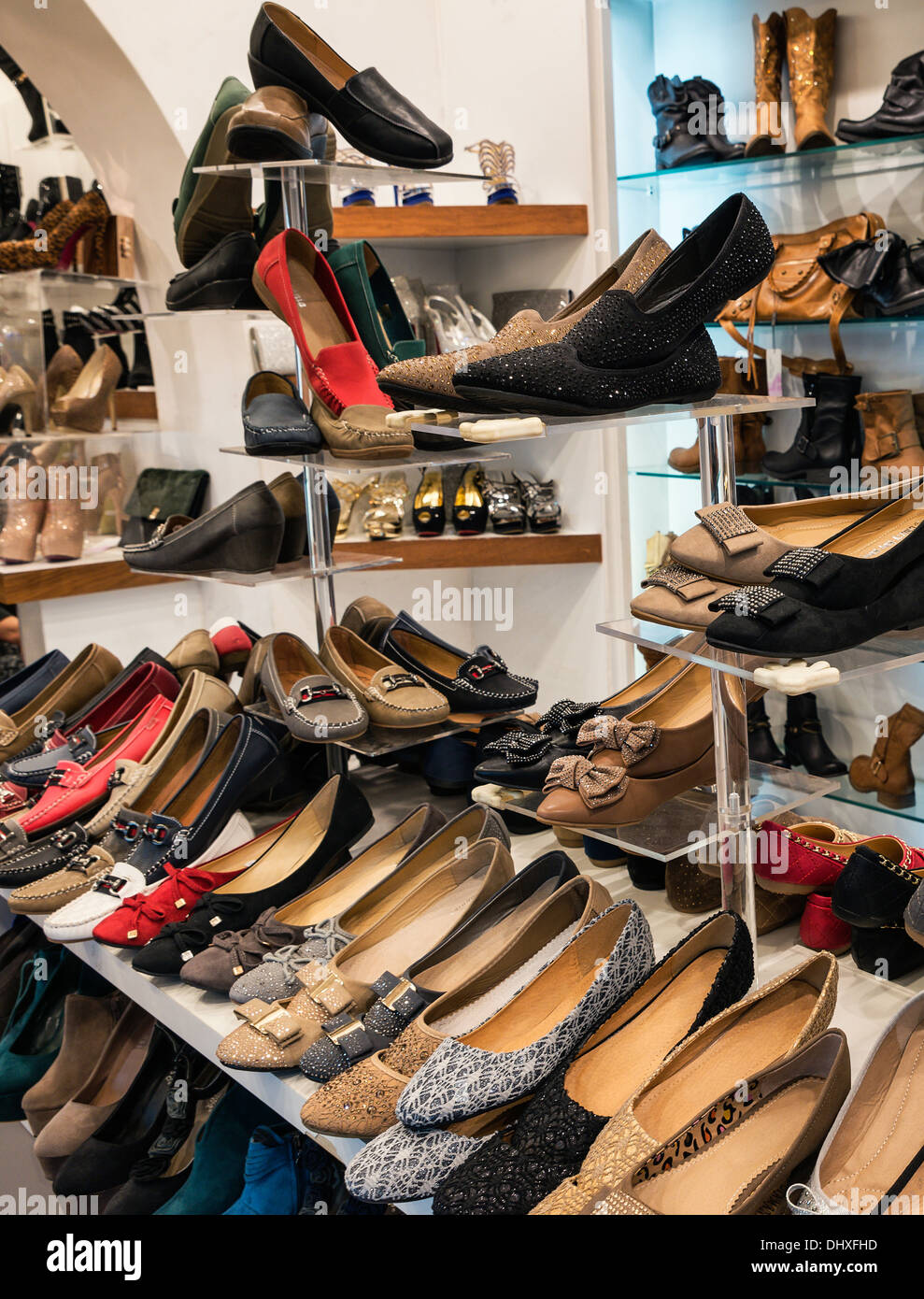 Schuh-Shop-Display. Stockfoto