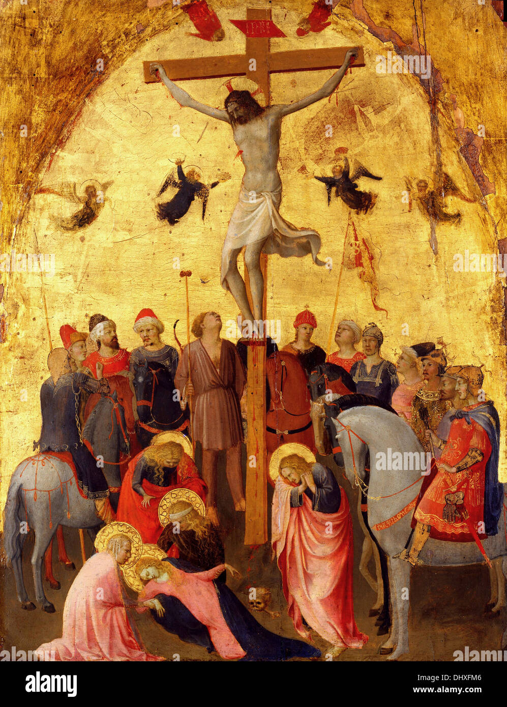 Die Kreuzigung - von Fra Angelico, 1423 Stockfoto Die Kreuzigung - von Fra Angelico, 1423 Stockfoto