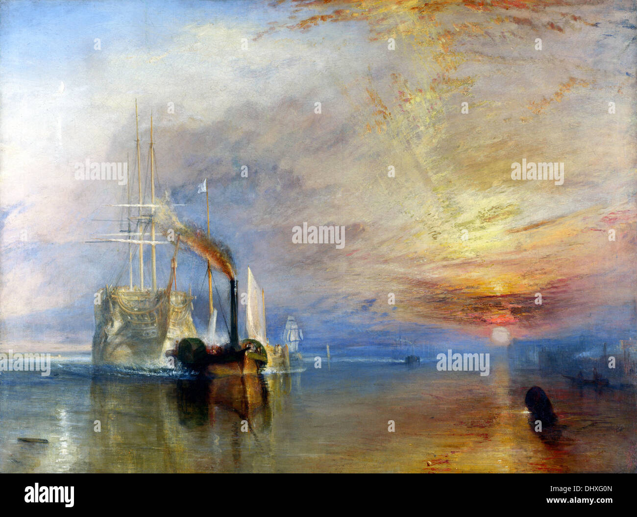 Die kämpfenden Téméraire zerrte an ihrem letzten Liegeplatz von J. M. W. Turner, 1839-gebrochen werden Stockfoto