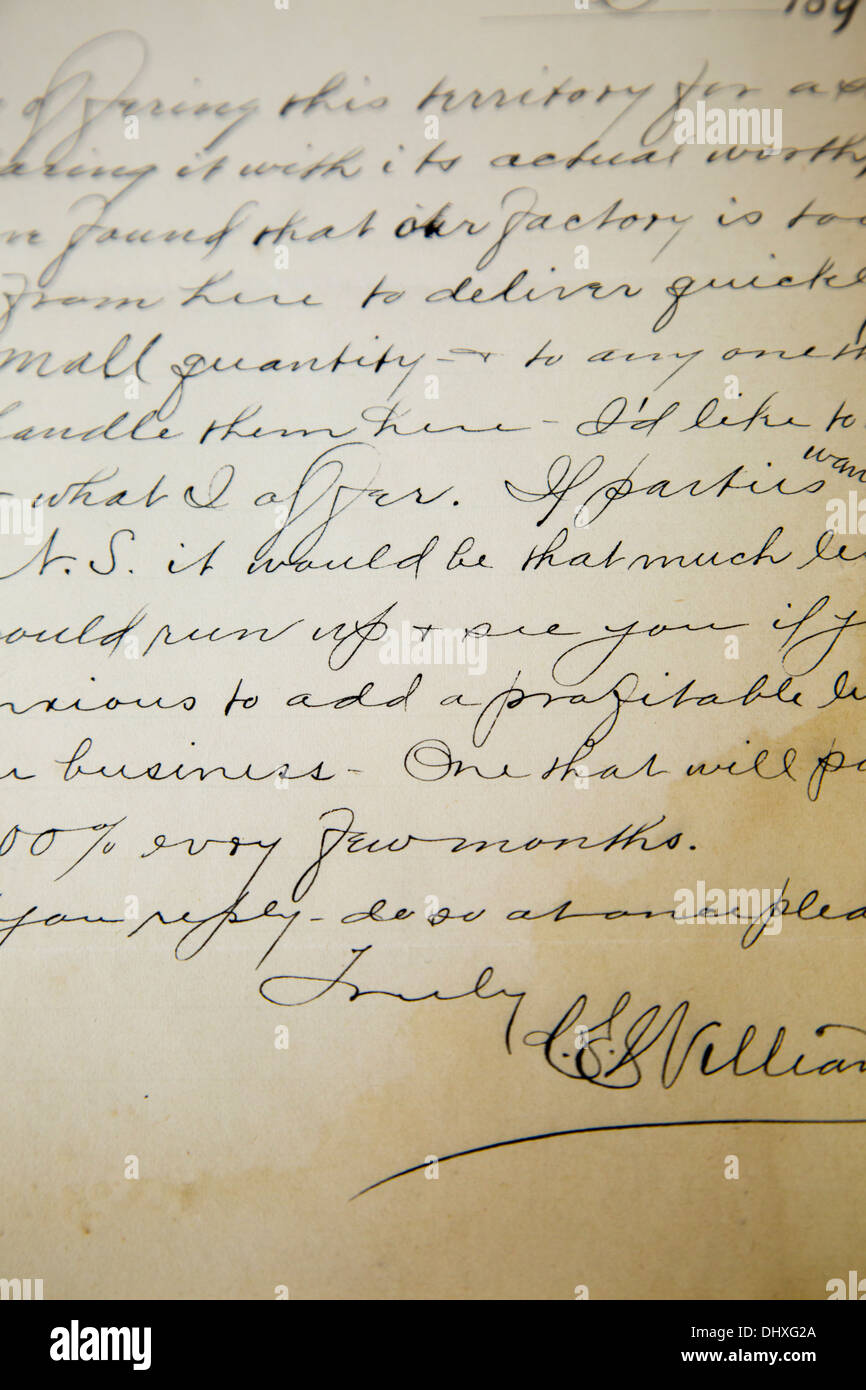 Im Alter von alten Vintage Brief schreiben 1800 Kunst Antik Stockfoto