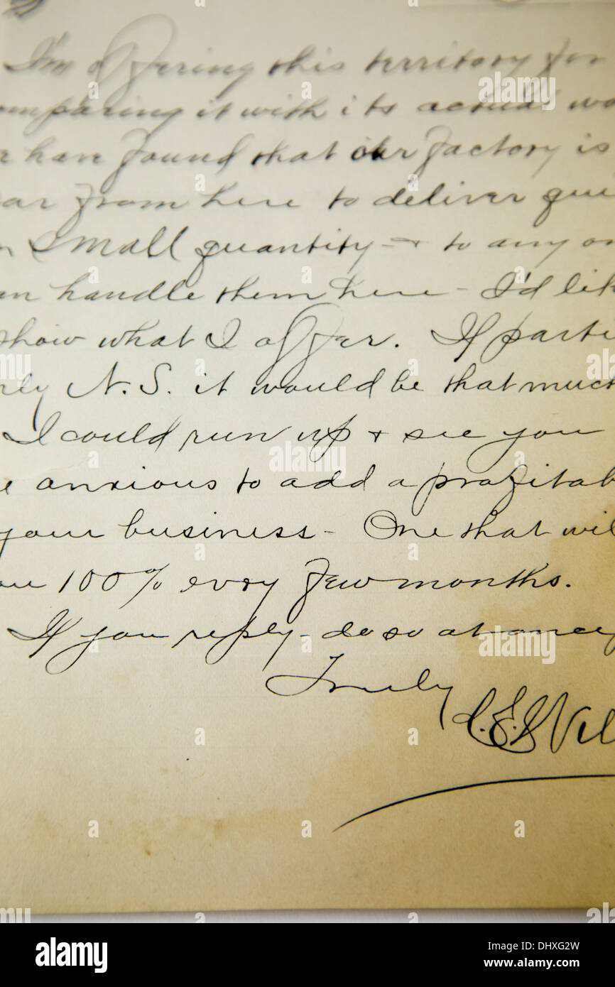 Im Alter von alten Vintage Brief schreiben 1800 Kunst Antik Stockfoto