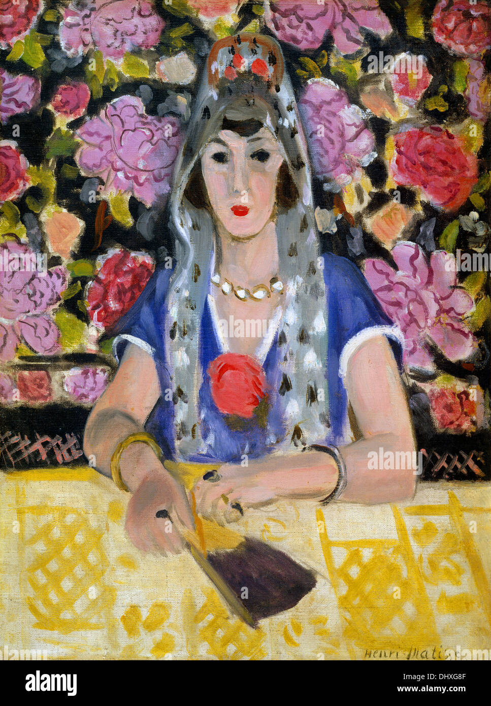 Espagnole: Harmonie de Bleu (Spanisch Frau: Harmonie in blau) - von Henri Matisse, 1923 Stockfoto