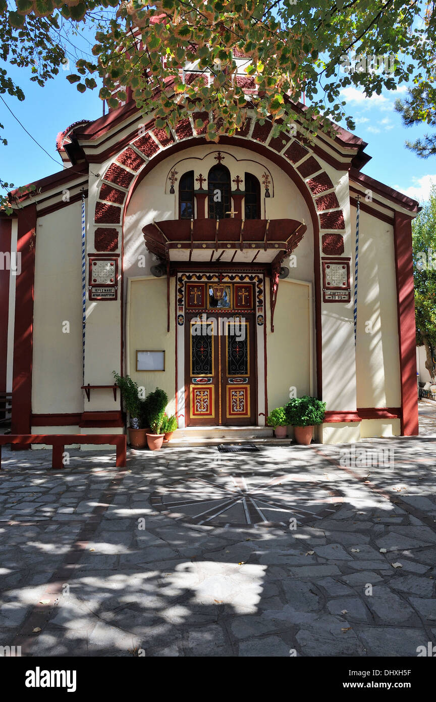 Kirchentür, Arnaia, Chalkidiki, Nordgriechenland 130918 31679 Stockfoto