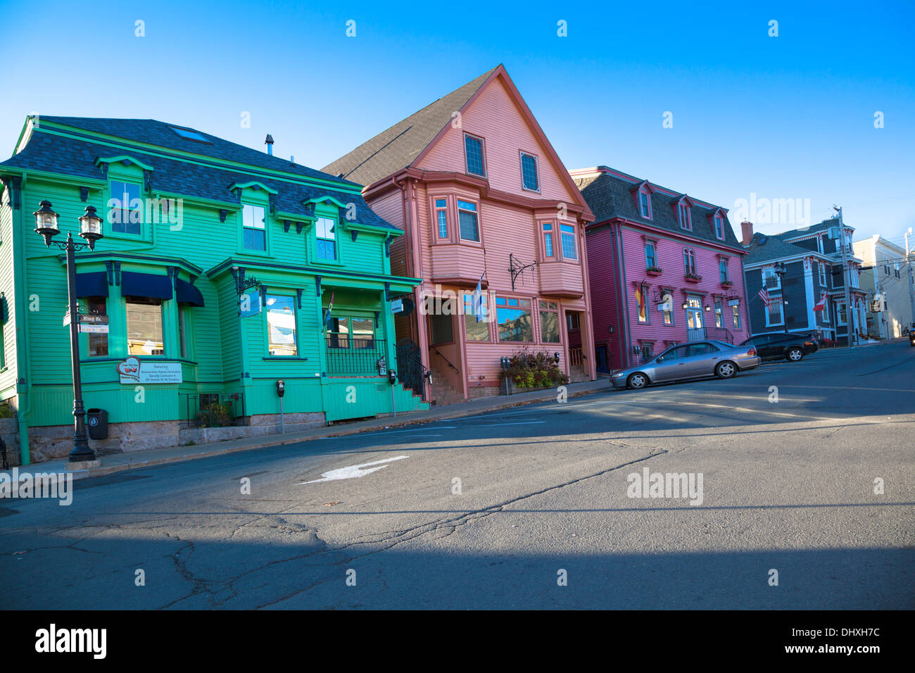 bunte Häuser in Lunenburg Nova Scotia Kanada Stockfoto