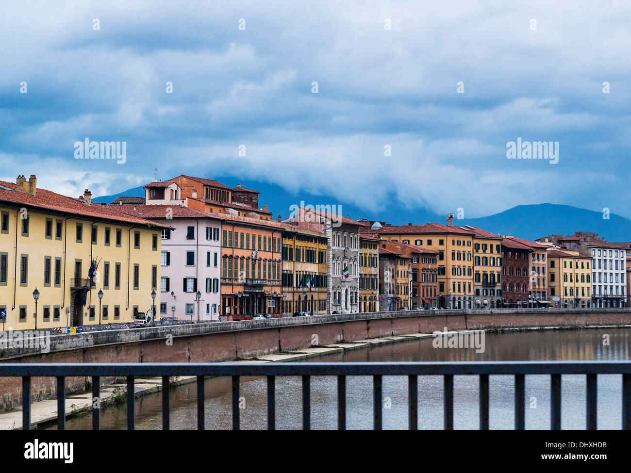 Bunte entlang des Flusses Arno, Florenz, Italien Stockfoto