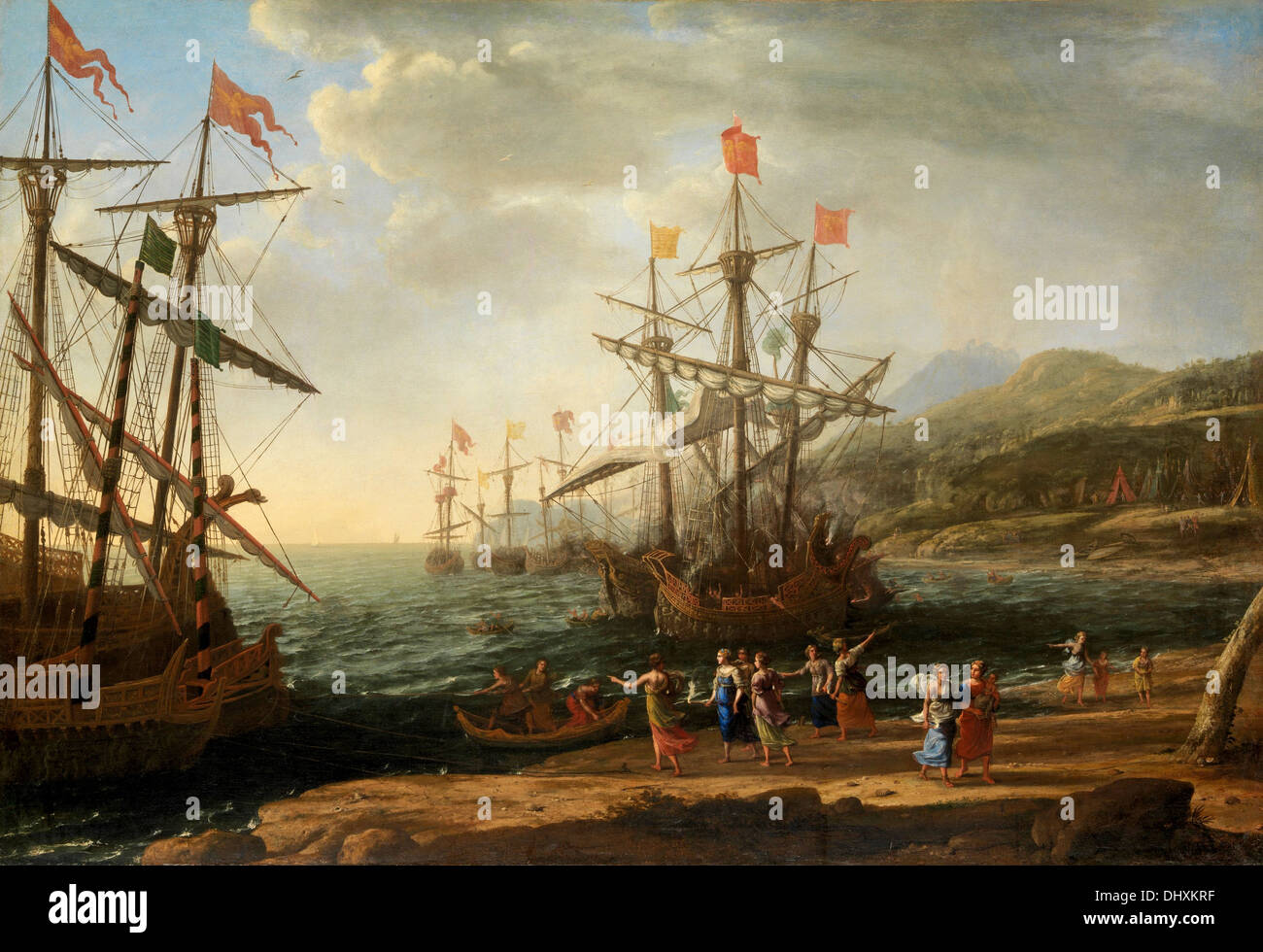 Die Troerinnen Brandstiftung in ihrer Flotte - von Claude Lorrain, 1643 Stockfoto