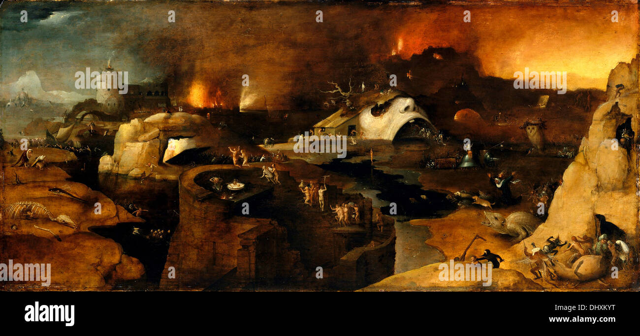 Christi Höllenfahrt - unbekannten Künstlers, Stil von Hieronymus Bosch, 1550 Stockfoto