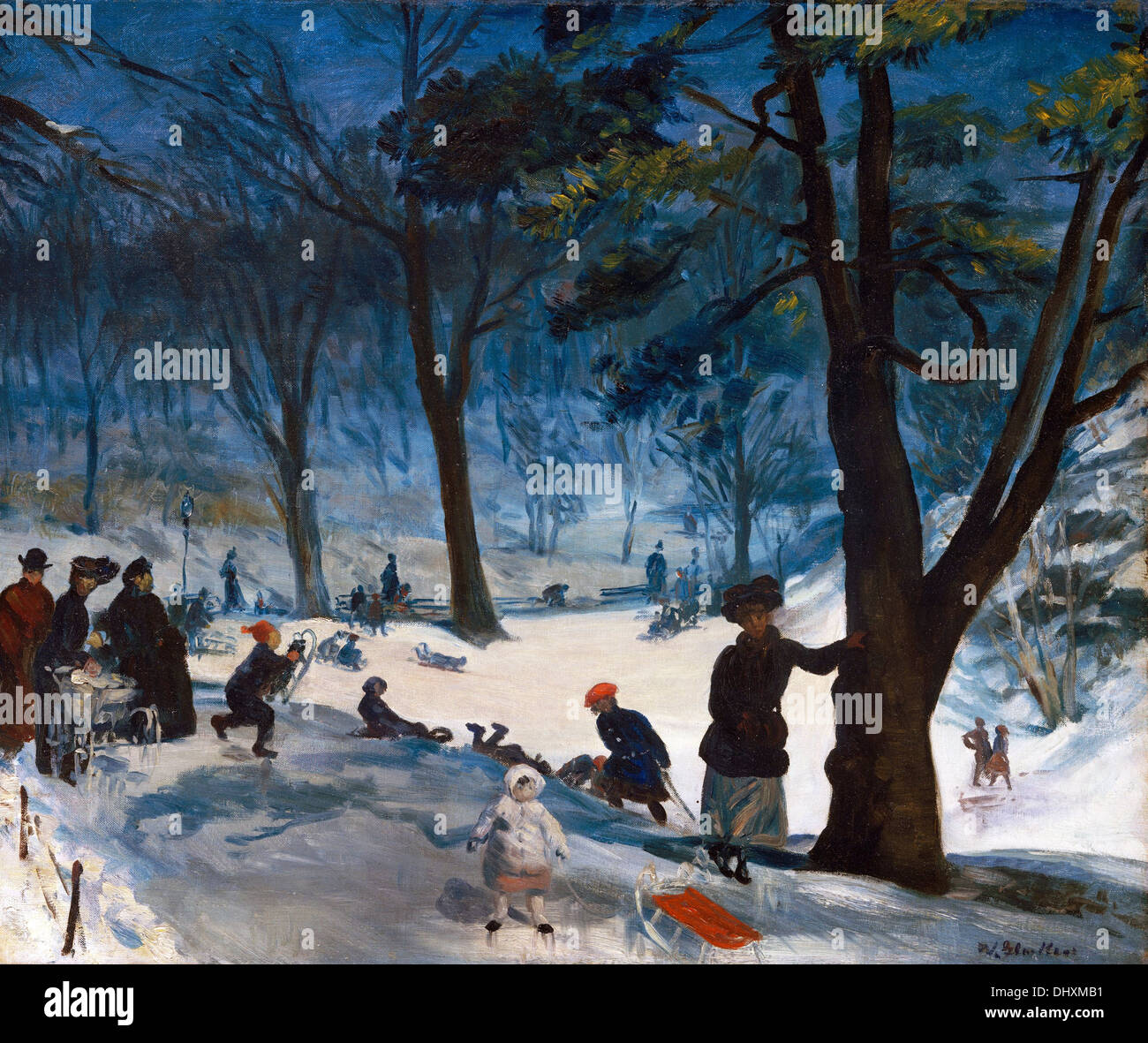 Central Park im Winter - durch William James Glackens, 1905 Stockfoto