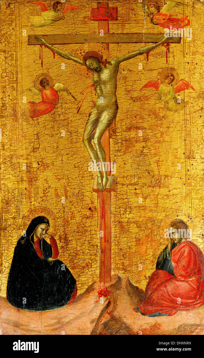 Die Kreuzigung - von Bernardo Daddi, 1330 Stockfoto