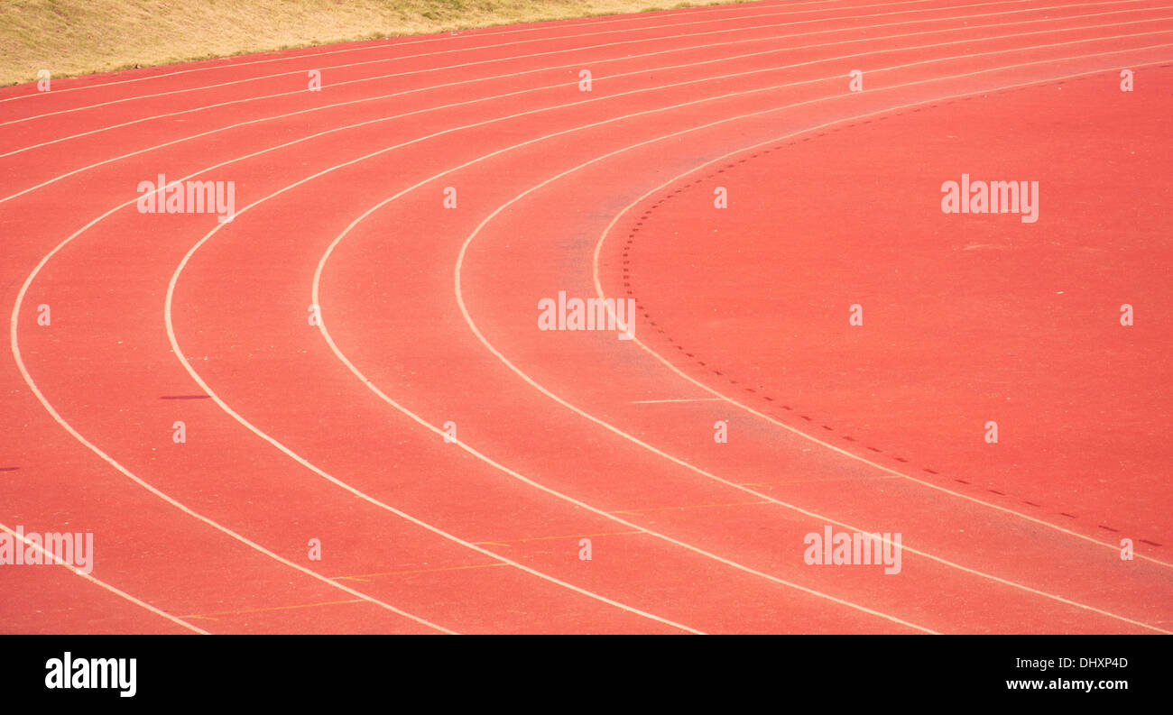 Leichtathletik-Laufbahn Stockfoto