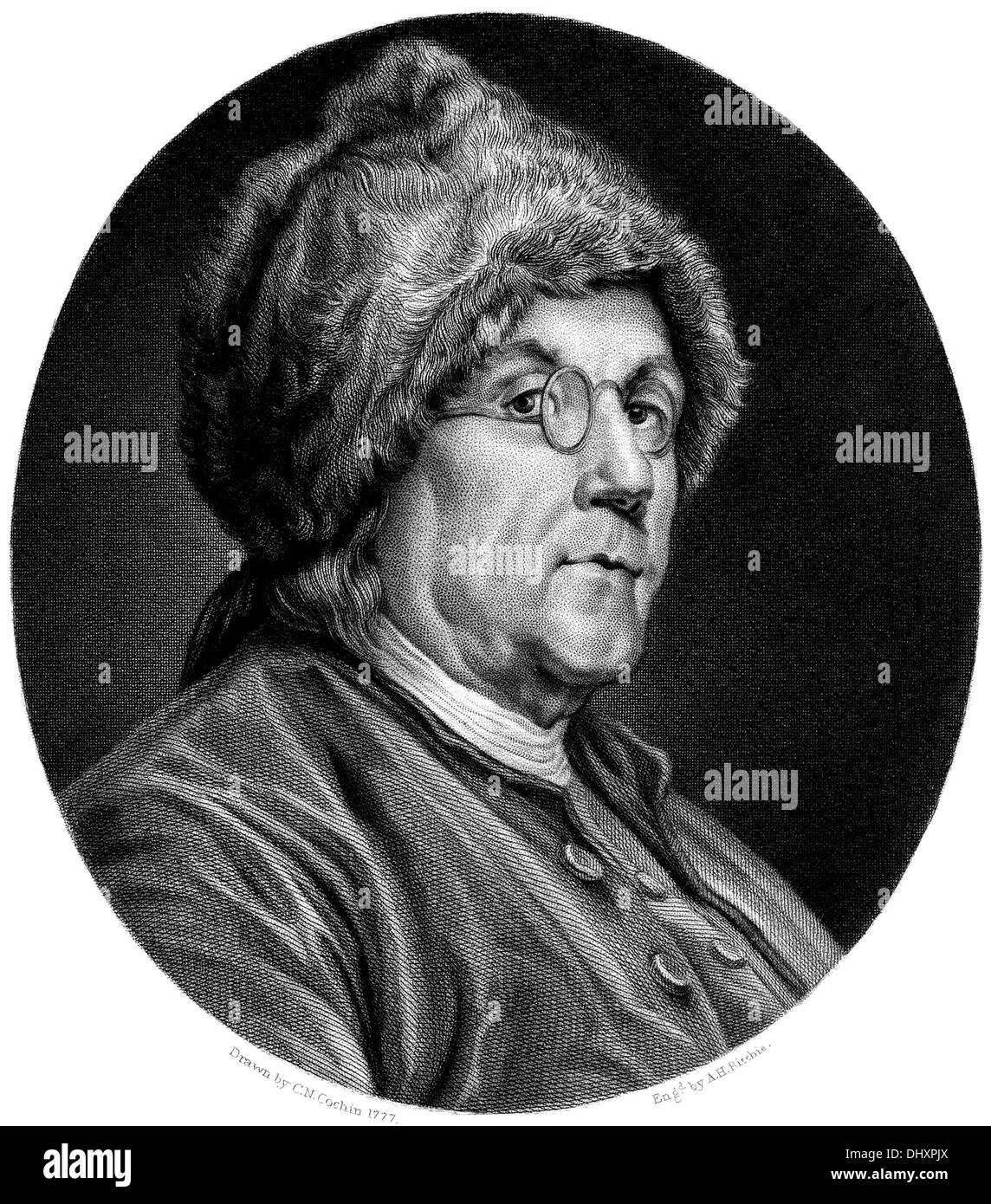 Benjamin Franklin, 1777 Stockfoto
