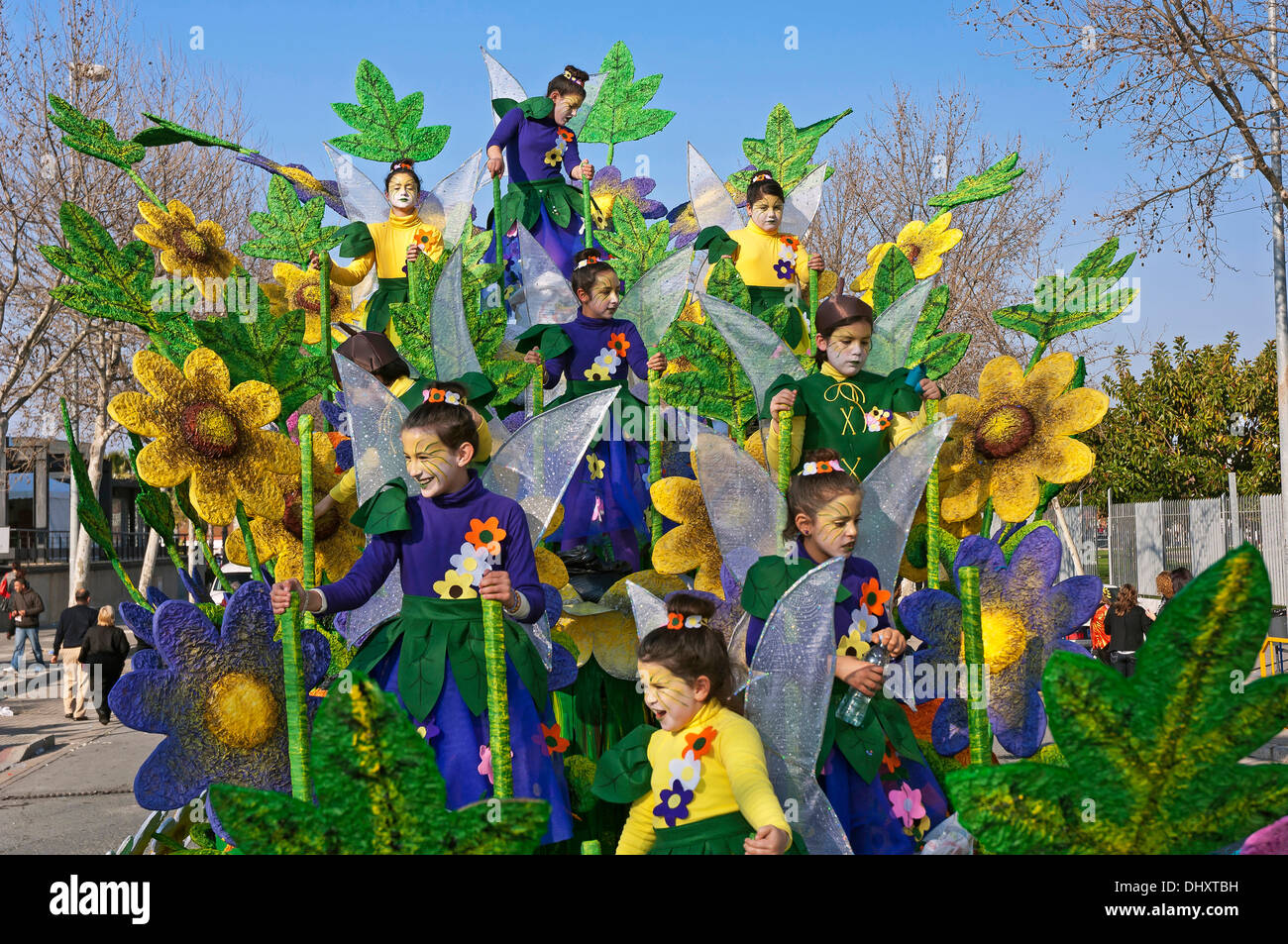Karneval zu schweben, Frühling Allegorie, Isla Cristina, Provinz Huelva, Region von Andalusien, Spanien, Europa Stockfoto