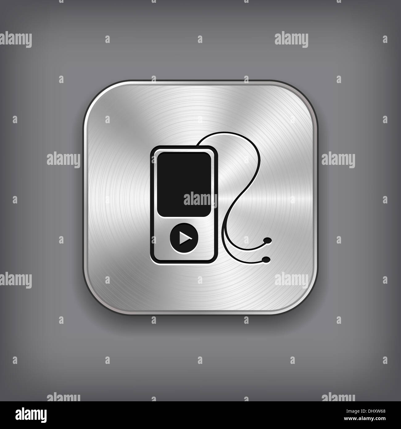 MP3-Player-Symbol - Taste "Metall app" Stockfoto
