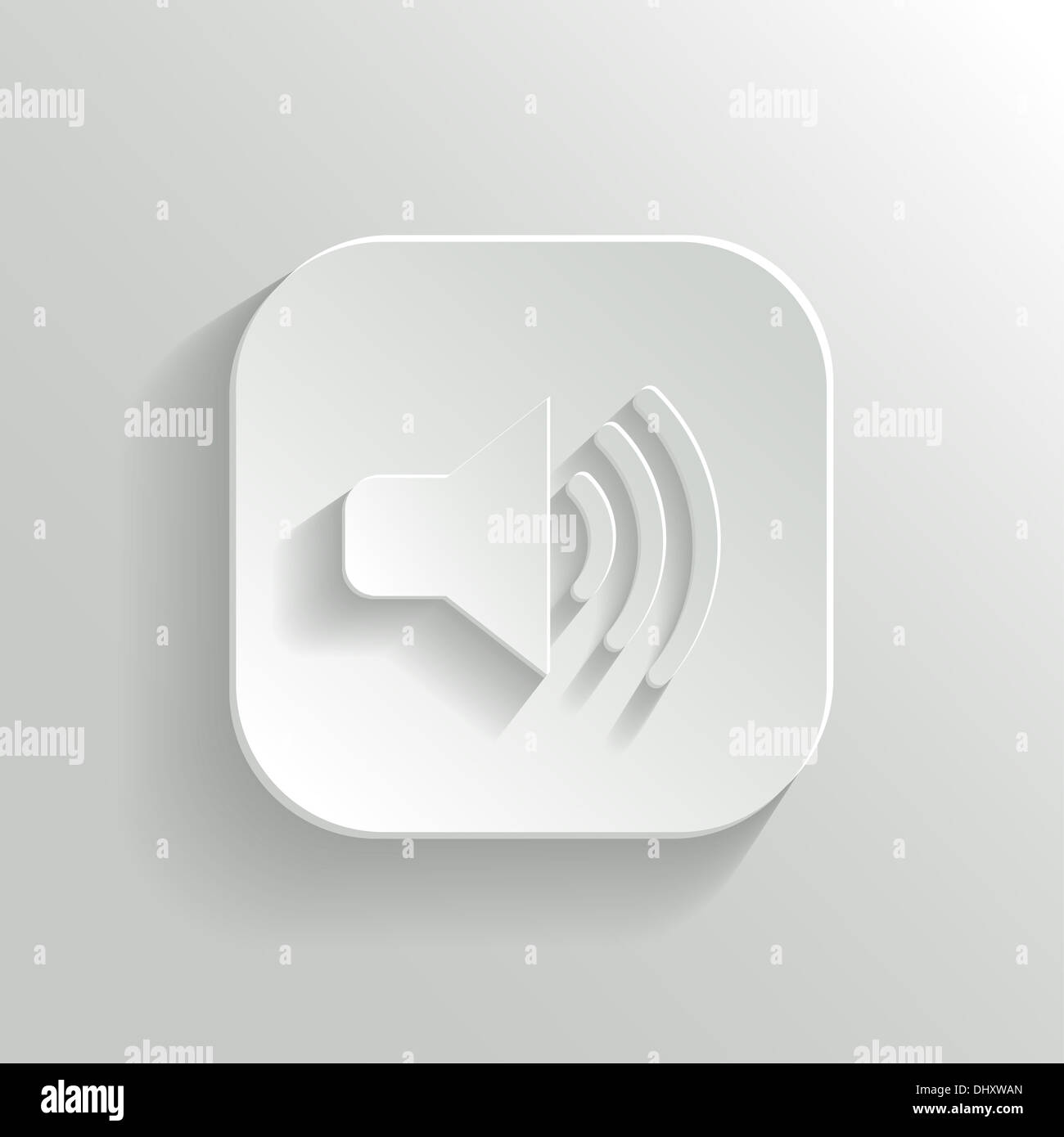 Lautsprecher - weiß app Symbolschaltfläche mit Schatten Stockfoto
