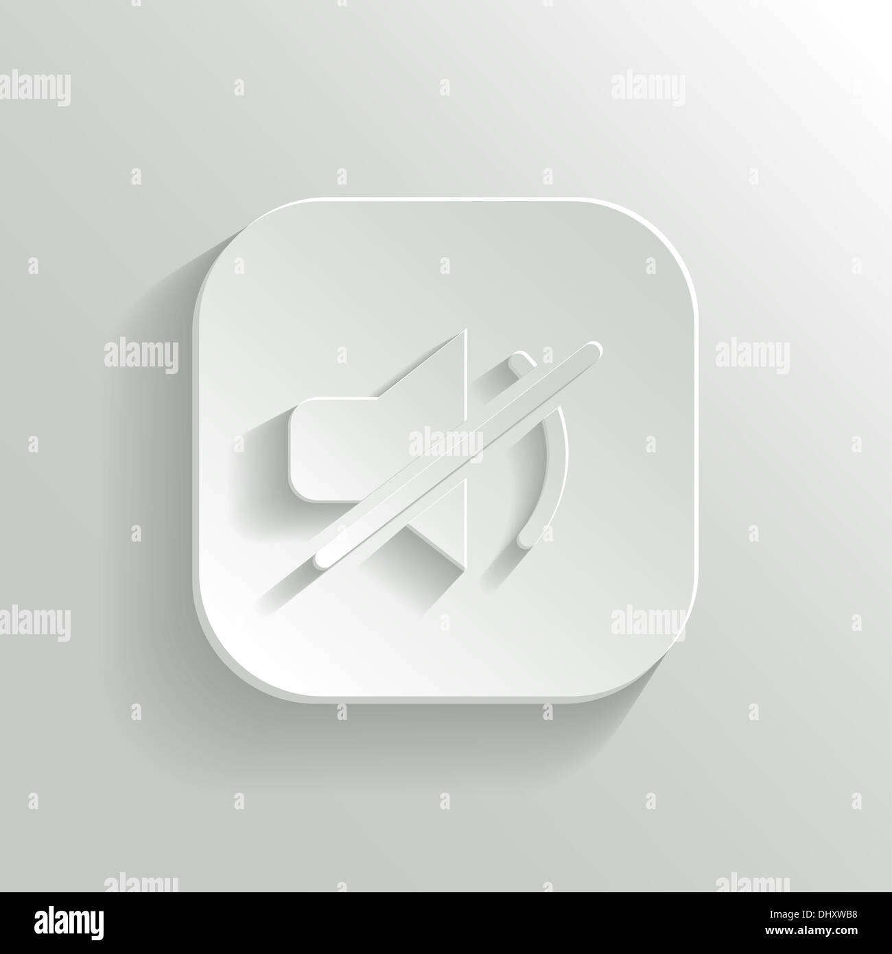 Symbol - weiße app Stummschaltungstaste mit Schatten Stockfoto