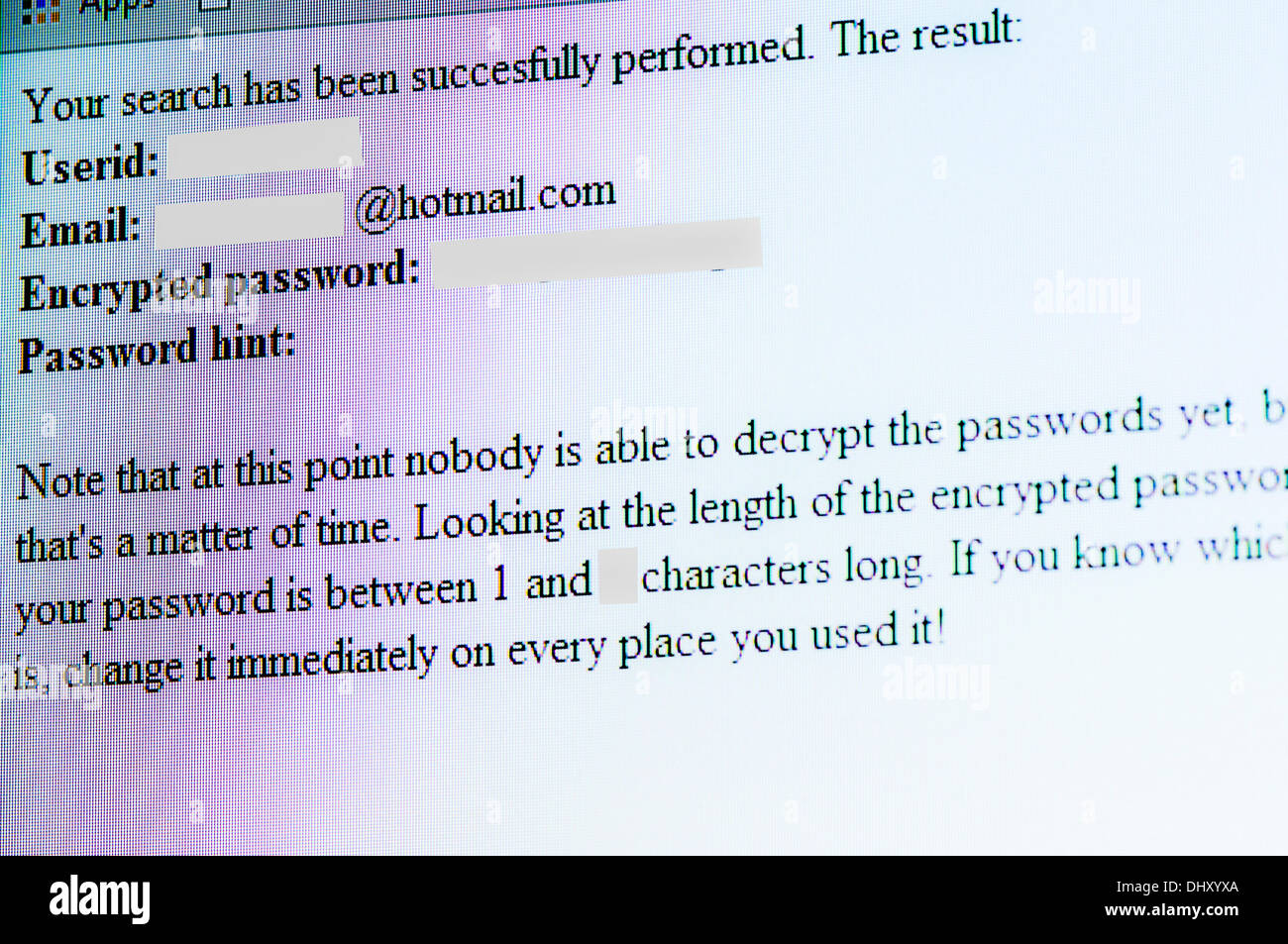 Weltweit, ermöglicht die 16. November 2013 - nach einen Hack in 2012 der Adobe Website, eine neue Website (http://www.lucb1e.com/credgrep/) zu überprüfen, ob ihre Daten kompromittiert worden sind... Bildnachweis: Stephen Barnes/Alamy Live-Nachrichten Stockfoto