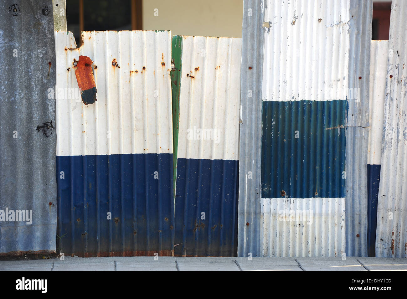 rostige Zink Wand Stockfoto