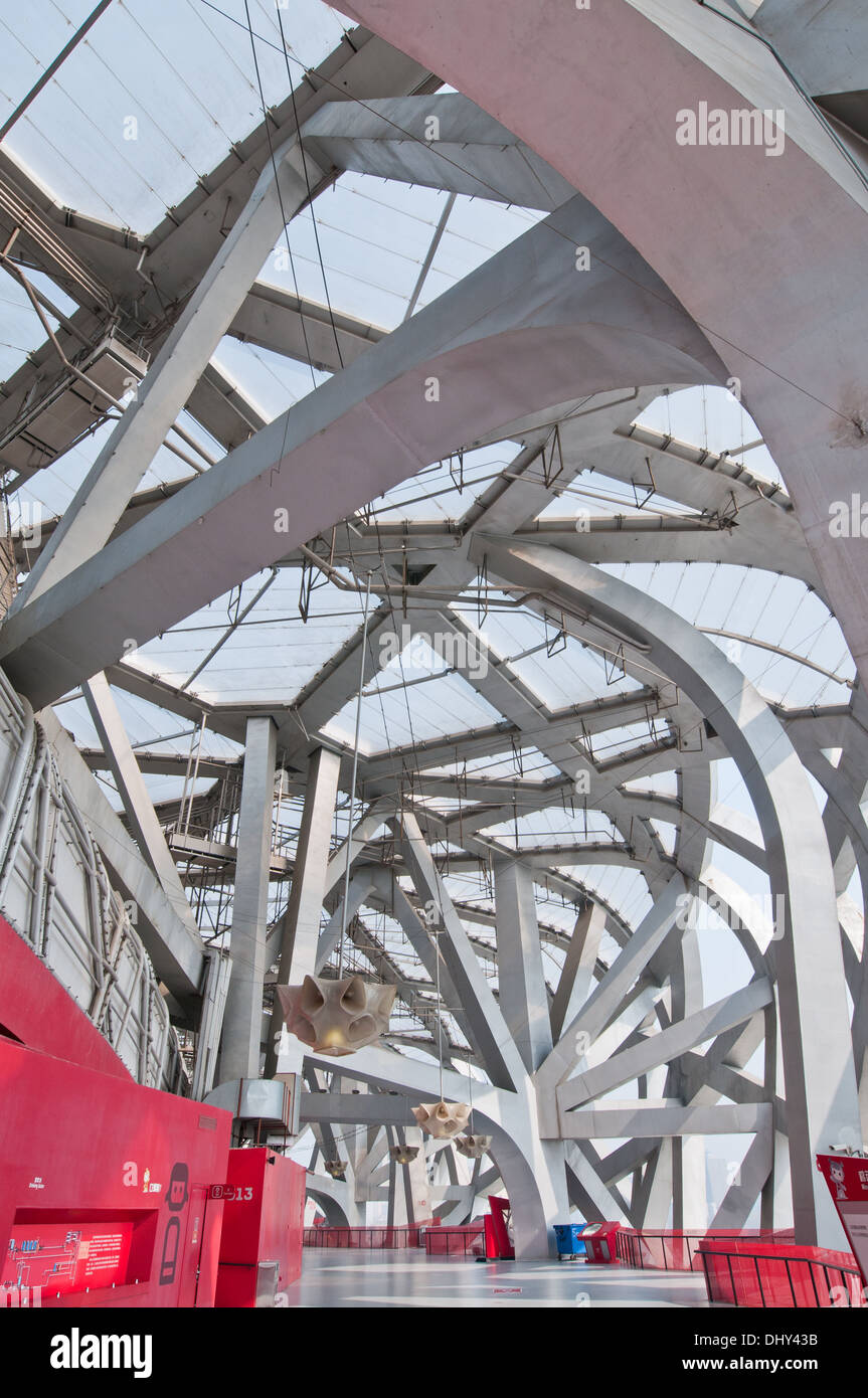 Nationalstadion, auch bekannt als das Vogelnest in Chaoyang District, Beijing, China Stockfoto